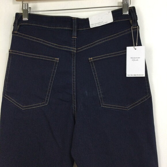 We Wore What Women Danielle Button Fly High Rise Skinny Denim Jeans Black 26 NWT - Picture 3 of 8